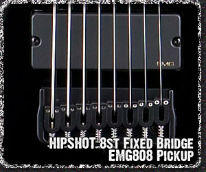 HIPSHOT 8st Fixed Bridge & EMG808 Pickup